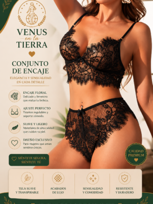 ✨ Conjunto de Lencería de Encaje para Mujer