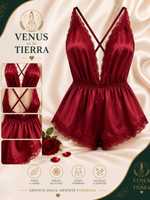 ✨ Body Moldeador Rojo Vino con Bordado Floral