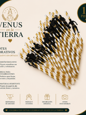 Pack de 18 Pajitas Decorativas para Despedida de Soltera – 18 Piezas