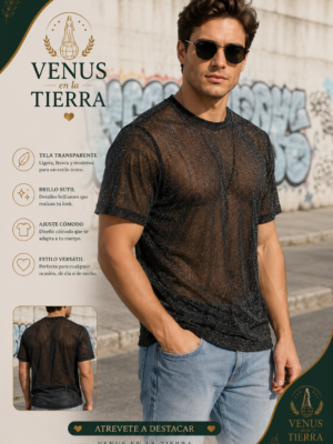 Camiseta de Malla para Hombre de Manga Corta