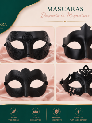 Set de 4 Máscaras Negras para Fiestas
