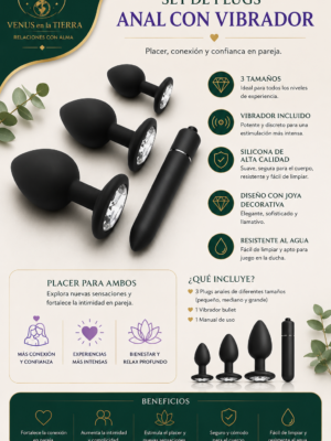 Set de 4 Tapones Anales de Silicona con Vibrador